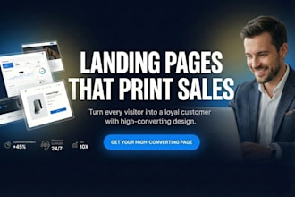 create high converting landing page, wordpress, wix, shopify, kajabi, elementor