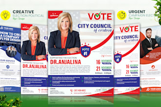 design amazing urgent political election campaign flyer,banner and postcard