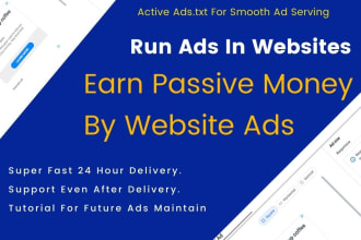 set up adsense, amazon ads codes and set up adstxt file