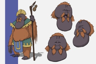 make character sheet, concept art or character design