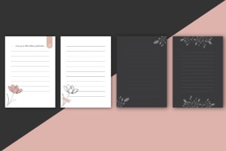 design custom notebook,journal, and planner pages