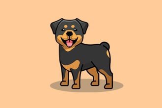 design cute animal mascot cartoon logo character