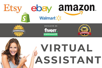 be your dropshipping VA for walmart, amazon, ebay , shopify seller center