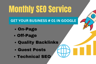 provide complete monthly SEO service