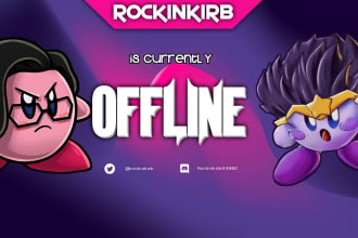 design eye catchy twitch offline screen with twitch panel