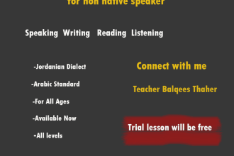 help to learn arabic language fusha and jordanian