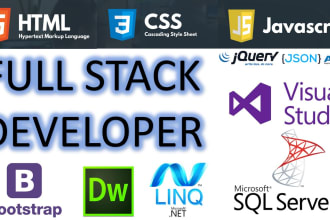 do html css javascript ajax json sql  c sharp related work