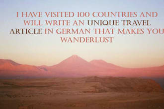 write an outstanding travel article in german