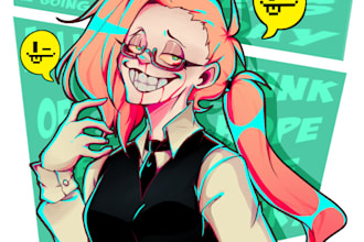 draw custom character, fanart, in anime cartoony style
