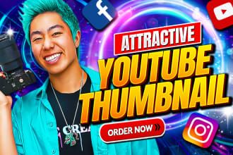 design viral attractive and catchy youtube thumbnail