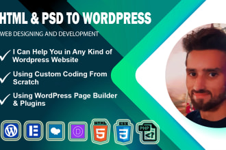 build any kind of wordpress website with wp page builders or custom code
