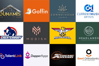 design a modern minimalist business logo with brand style guides