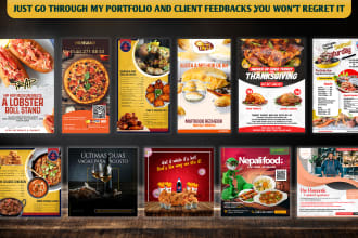 do modern restaurant food menu, food flyer or instagram ads