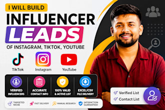 build influencer leads of instagram, tiktok, youtube