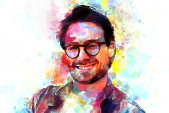 draw custom watercolor portrait or tshirt design, teespring