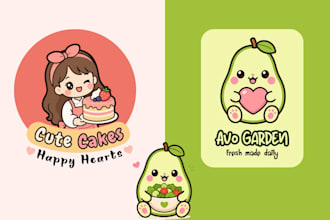 mascot kawai cartoon logo character illustration for brand personality