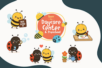 vector mascot kawai cartoon logo character illustration for brand personality