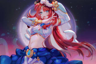 draw a very beautiful anime art for you in my style