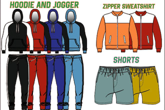 create hoodie, jogger, t shirt and fashion design