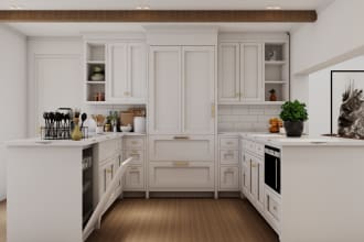 do kitchen or bath 3d model with renders
