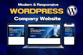 create a modern responsive wordpress company website with free subdomain