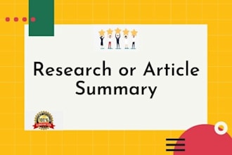 write an article and research summary