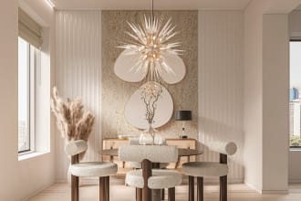 create photorealistic 3d rendering, interior design