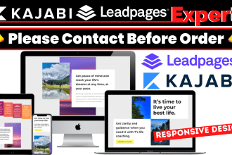 build website or landing page on leadpages or kajabi