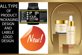 design packaging product label, sticker and logo