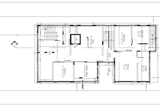 draw 2d floor plan, house plan, elevations, in autocad