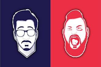 do minimalist flat line vector avatar or portrait