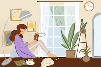 create flat illustration in my style