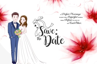 do save the dates poster and card for wedding and design poster for bdays