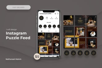 design a professional and awesome instagram puzzle feed