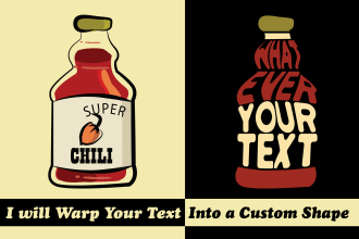 warp text into a custom shape
