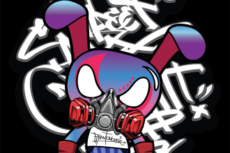 draw digital art graffiti, street art and animals cartoon