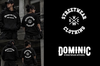 create a premium urban streetwear clothing brand logo