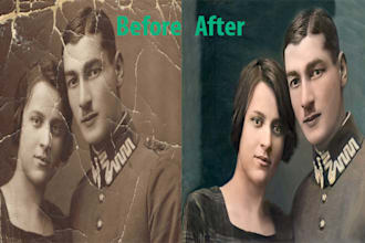 restore old photos,color correction,repair,fix, old image