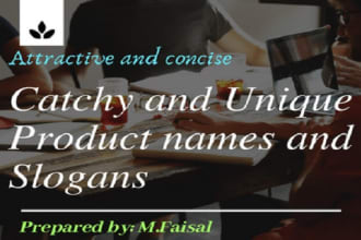 generate catchy and unique product name,tagline and slogans