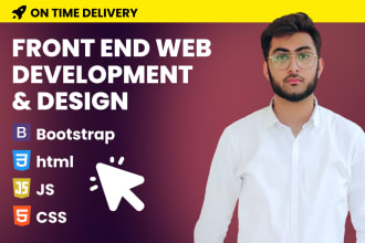 do front end web development using html, css, bootstrap, js