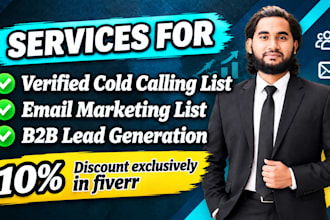 build verified cold calling list, email marketing list and b2b lead generation