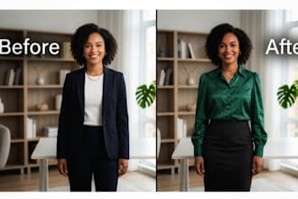 change outfit, clothes, accessories, backgrounds in 24 hours
