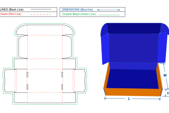 create corrugated mailer box perfect dieline template