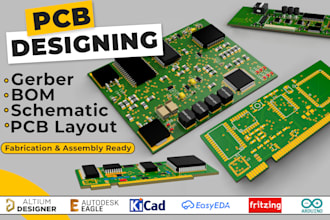 create pcb design, gerber files, pcb layout and schematics