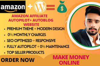 create money making amazon affiliate autopilot website with clickbank