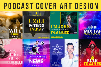 design a professional podcast logo and cover artwork