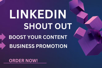 share and shoutout content with 1 million linkedin audience, promote, marketing