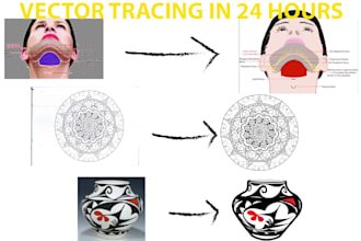 trace image to vector art by drawing it
