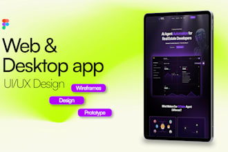 do website design, desktop application, and web app design in figma