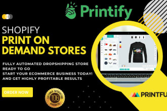create professional  printify,print on demand shopify store, website